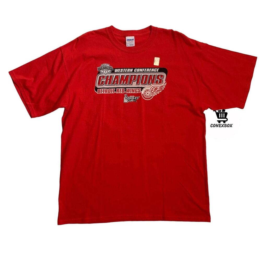 Detroit Red Wings 2008 Western Conference Champions NHL T-Shirt Mens Size XL